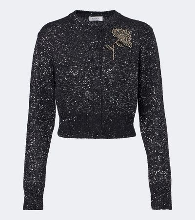 Erdem Erdem Cropped embellished alpaca-blend cardigan