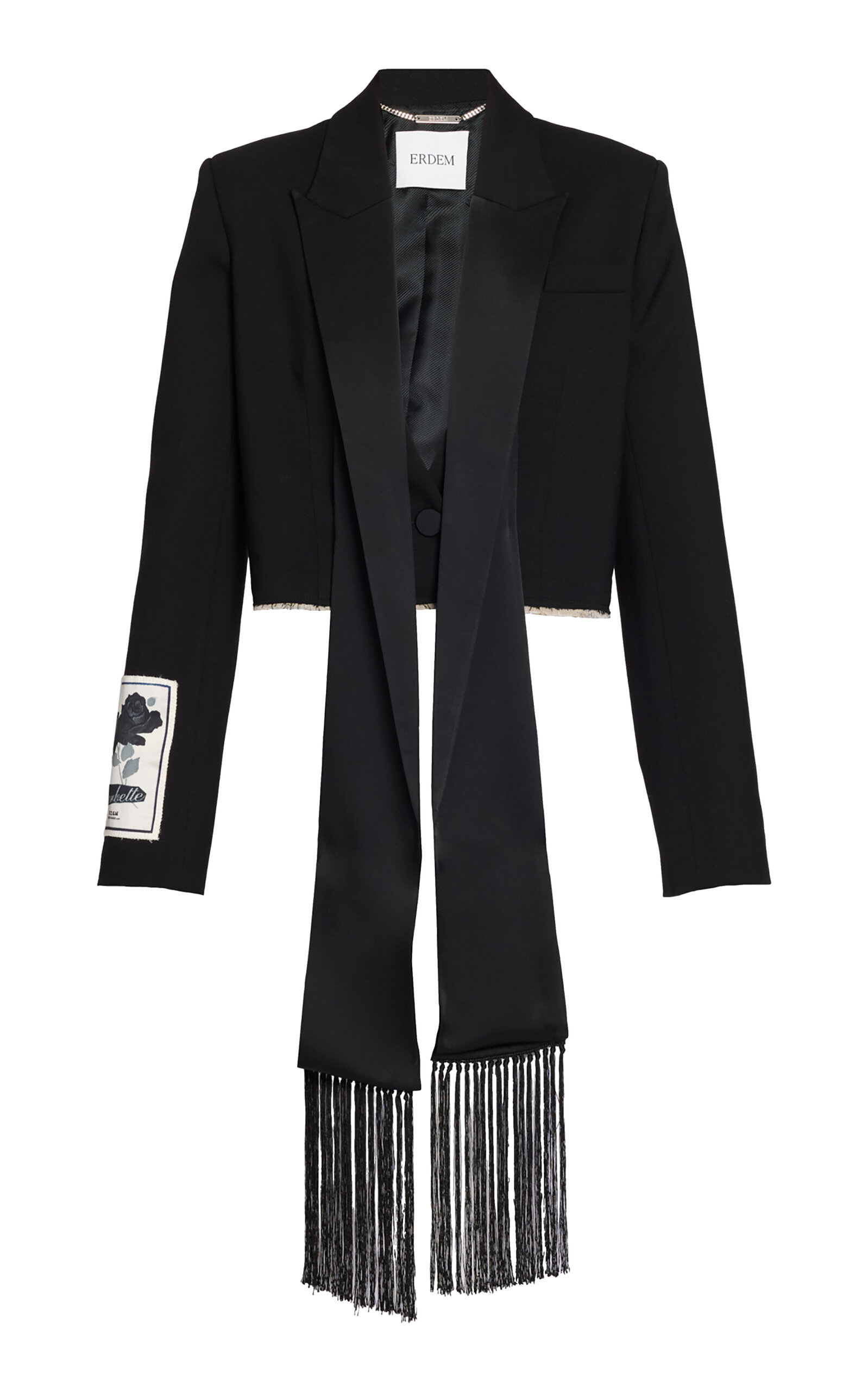 Erdem Erdem Cropped Tail Grain De Poudre Jacket