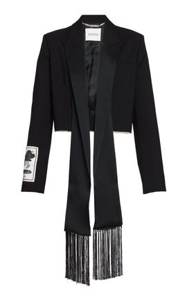 Erdem Erdem Cropped Tail Grain De Poudre Jacket
