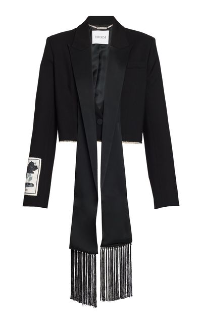 Erdem Erdem Cropped Tail Grain De Poudre Jacket