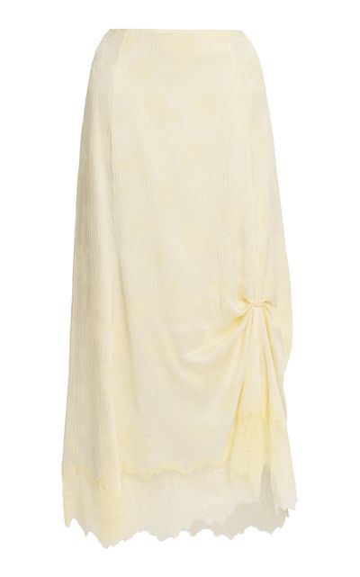 Erdem Erdem Draped Floral Creponne Jacquard Maxi Skirt