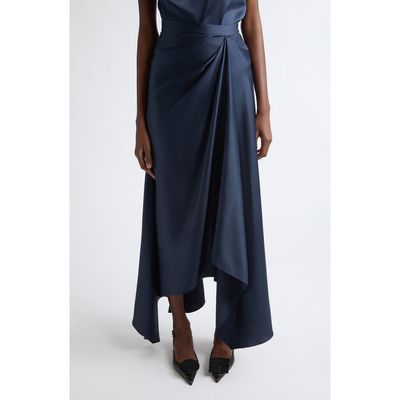 Erdem Erdem Draped Satin Handkerchief Hem Skirt