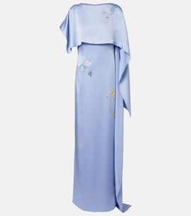 Erdem Erdem Embellished caped satin cady gown