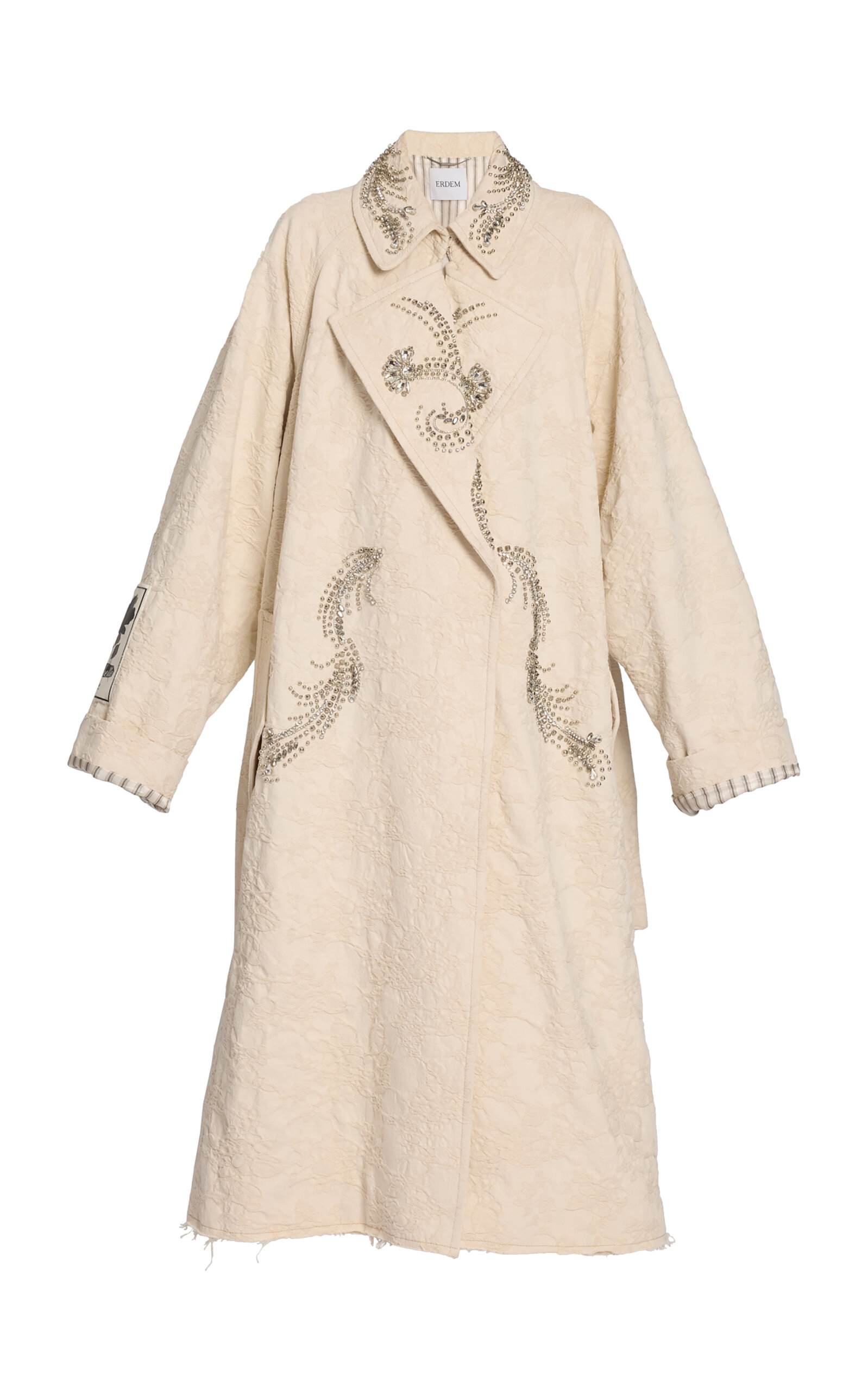 Erdem Erdem Embellished Cotton Jacquard Trench Coat