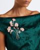 Erdem Erdem Embellished floral appliqué satin cocktail dress - 3