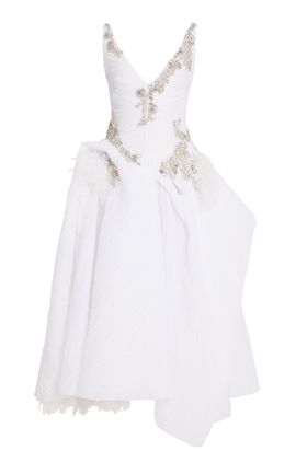 Erdem Erdem Embellished Organza Cloque Maxi Dress
