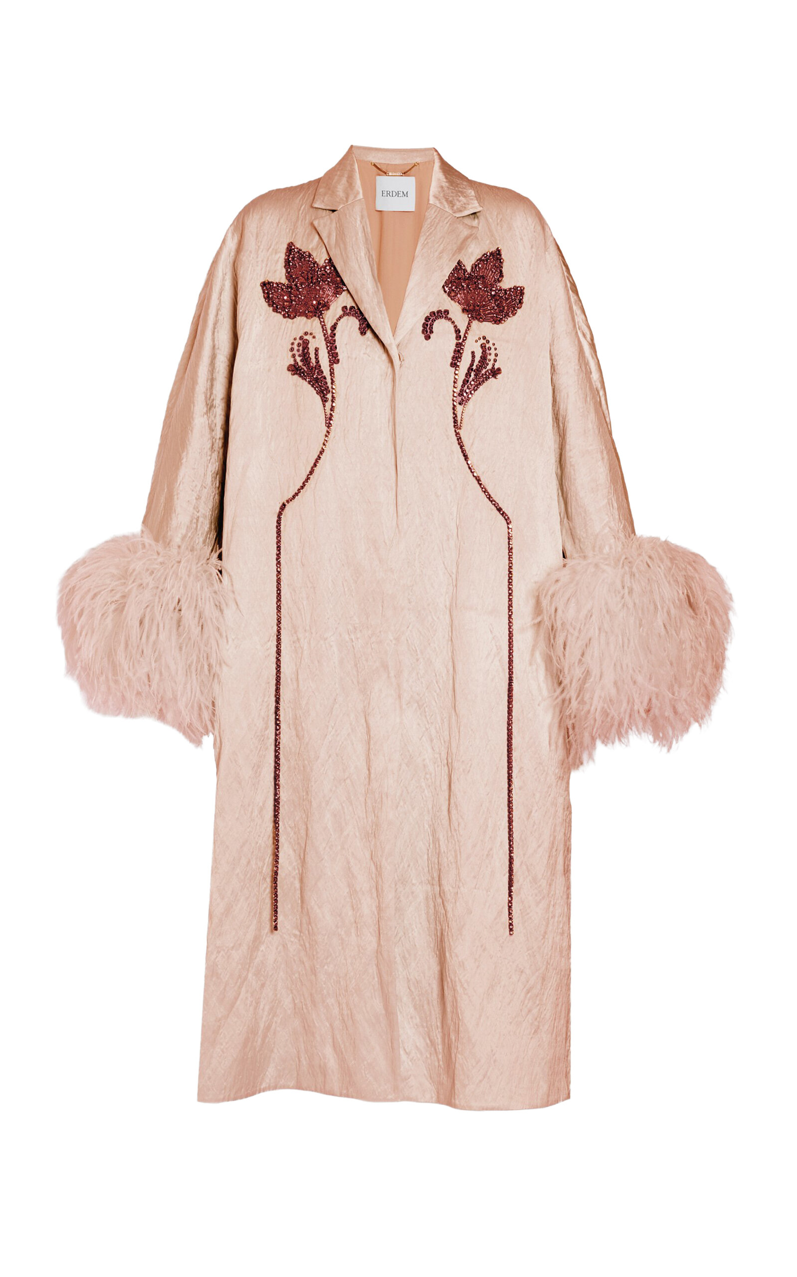 Erdem Erdem Embellished Textured Satin Coat