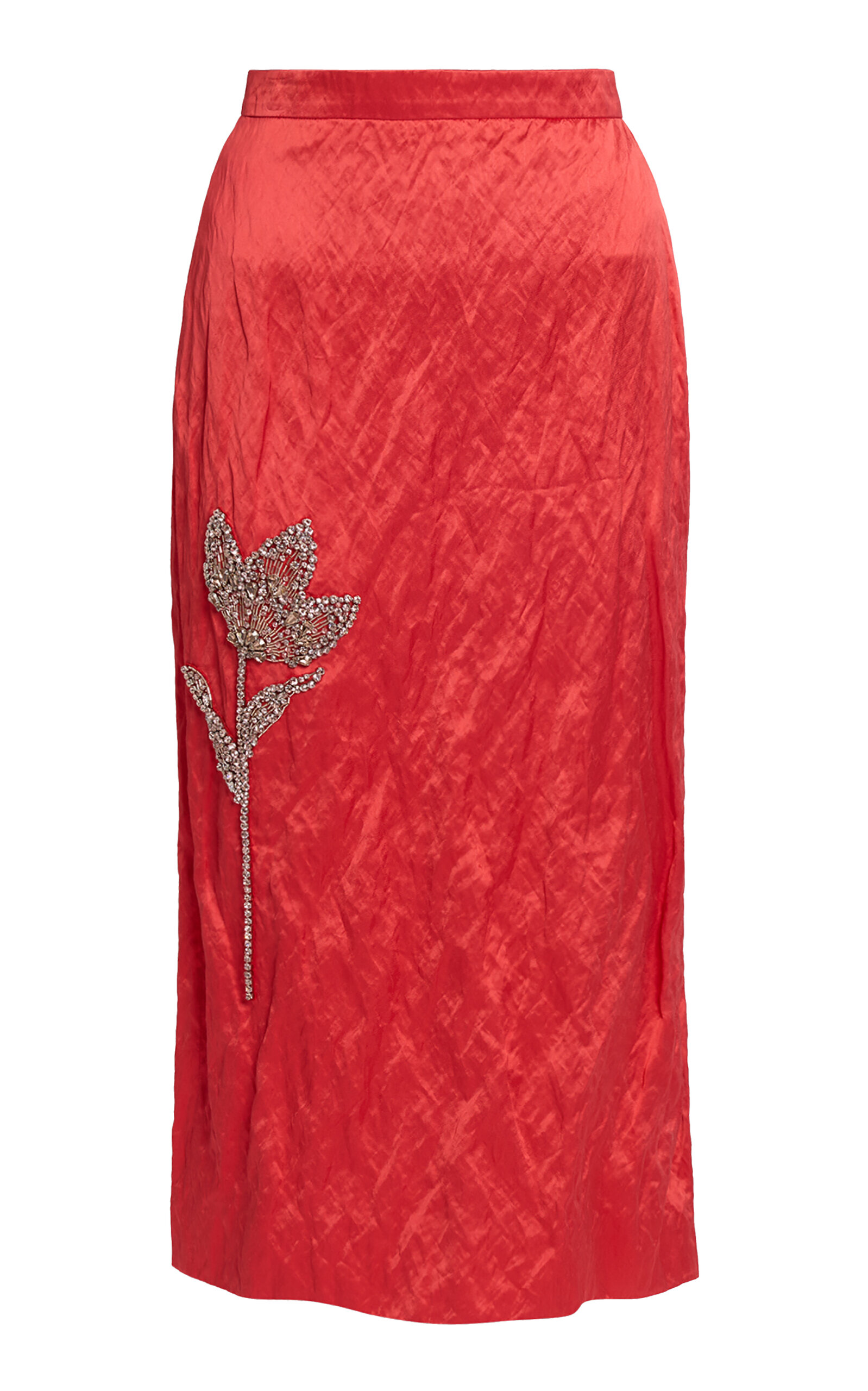 Erdem Erdem Embellished Textured Satin Maxi Skirt