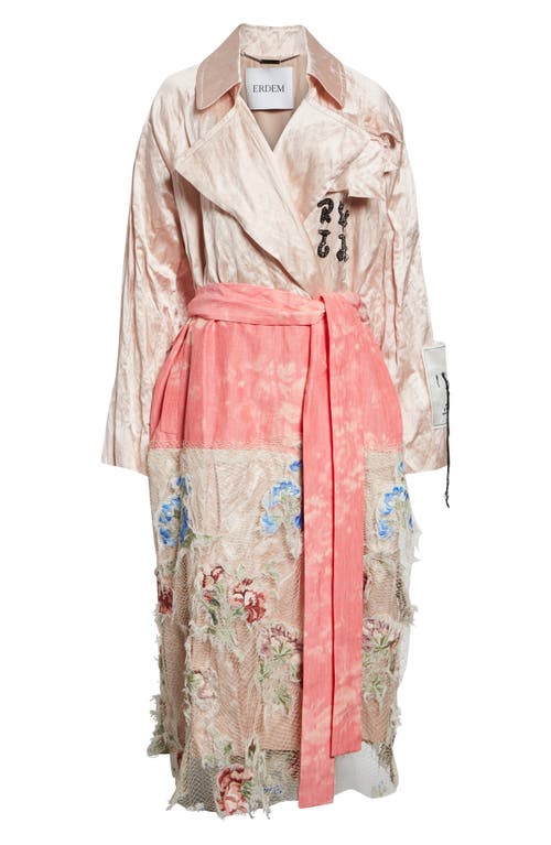 Erdem Erdem Embellished Textured Satin Trench Coat