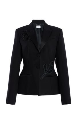 Erdem Erdem Embellished Wool Blazer Black UK 18