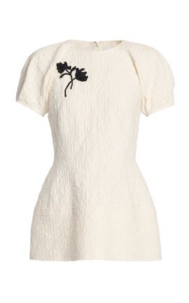 Erdem Erdem Embroidered Cotton Cloque Top