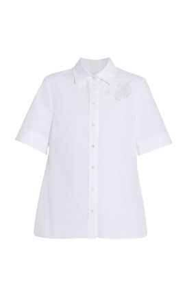 Erdem Erdem Embroidered CottonPoplin Shirt
