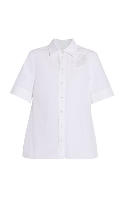 Erdem Erdem Embroidered CottonPoplin Shirt