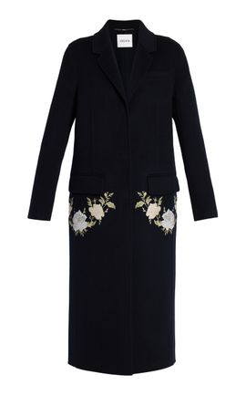 Erdem Erdem Embroidered DoubleFace Wool Coat