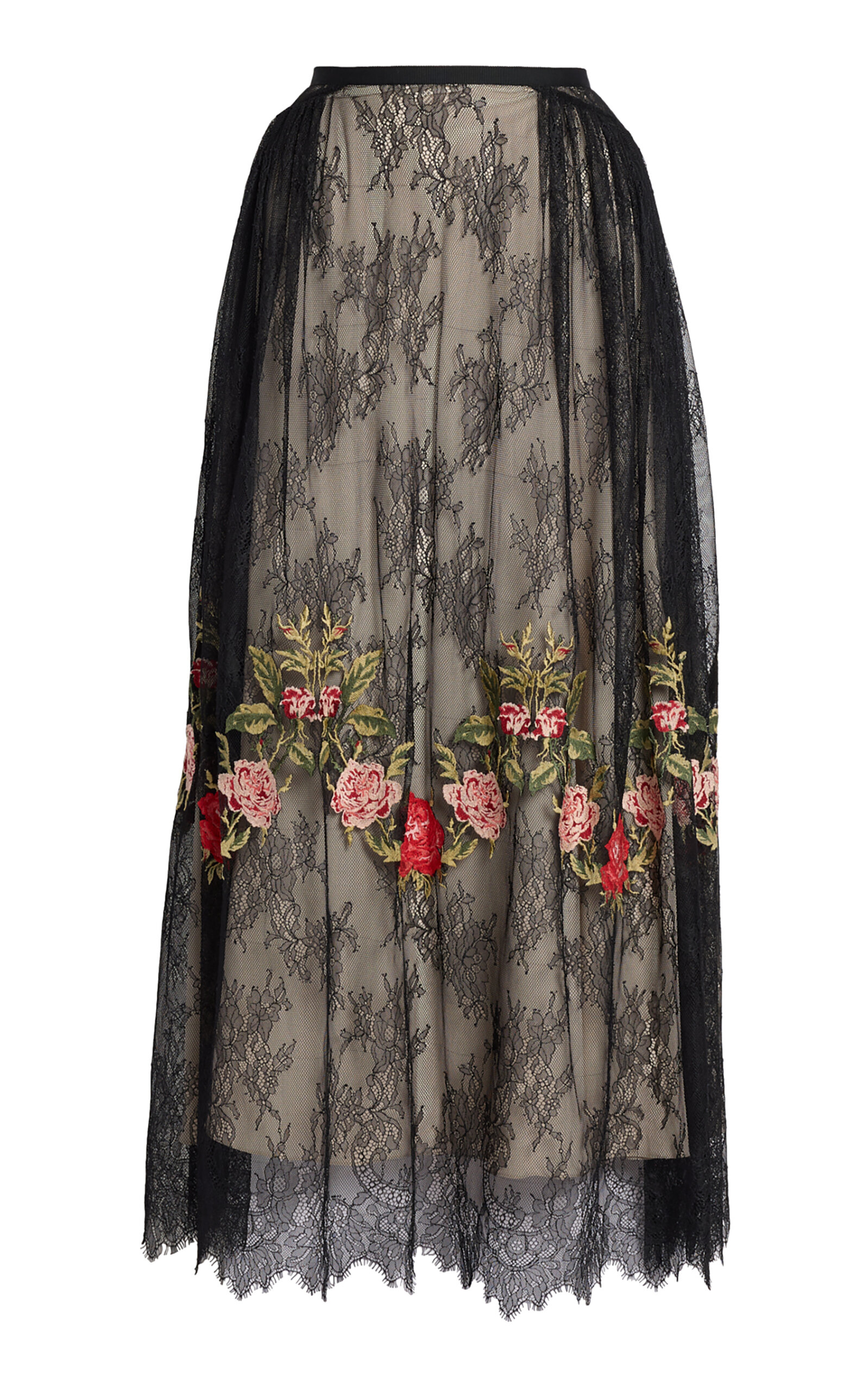 Erdem Erdem Embroidered Floral Lace Maxi Skirt