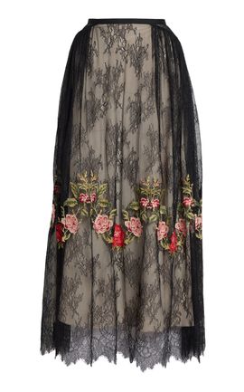 Erdem Erdem Embroidered Floral Lace Maxi Skirt
