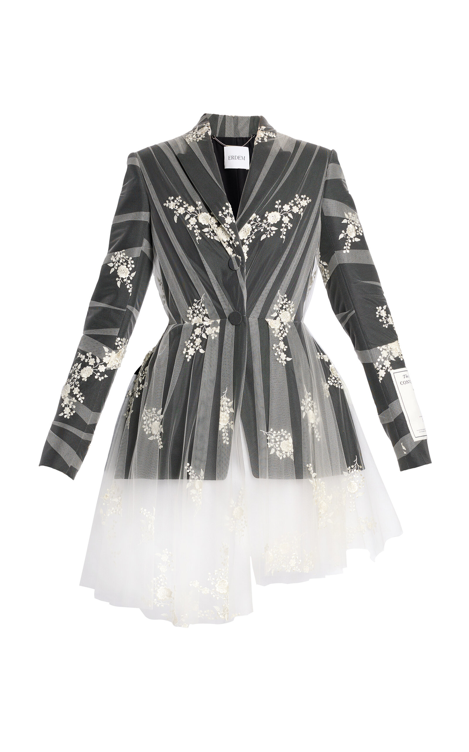 Erdem Erdem Embroidered Tulle Fitted Blazer