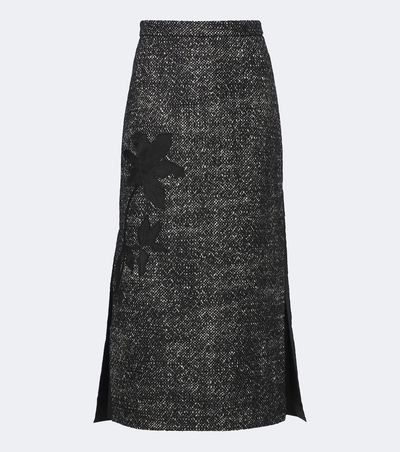 Erdem Erdem Embroidered wool-blend midi skirt