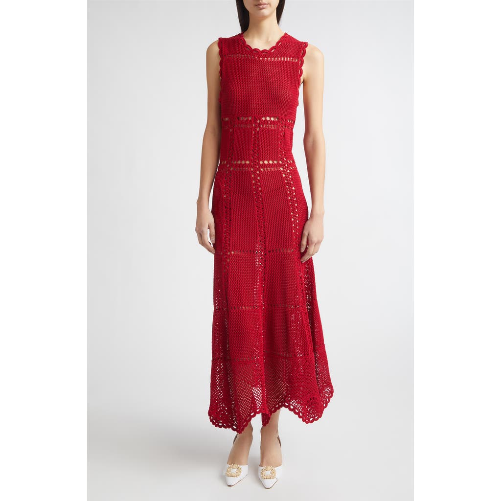 Erdem Erdem Flared Crochet Cotton Midi Dress