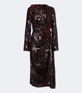 Erdem Erdem Floral-appliqué gathered sequined midi dress