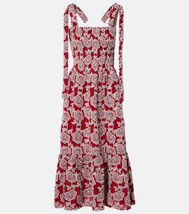 knee length dresses for ladies Embroidered Jacquard Flared Midi Dress, Ivory / 8