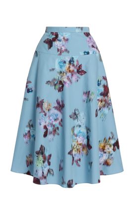 Erdem Erdem Floral CottonPoplin Midi Skirt