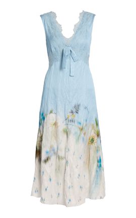 Erdem Erdem Floral Crushed Fluid Satin Maxi Dress