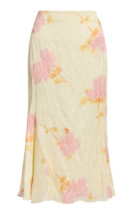 Erdem Erdem Floral Crushed Fluid Satin Maxi Skirt