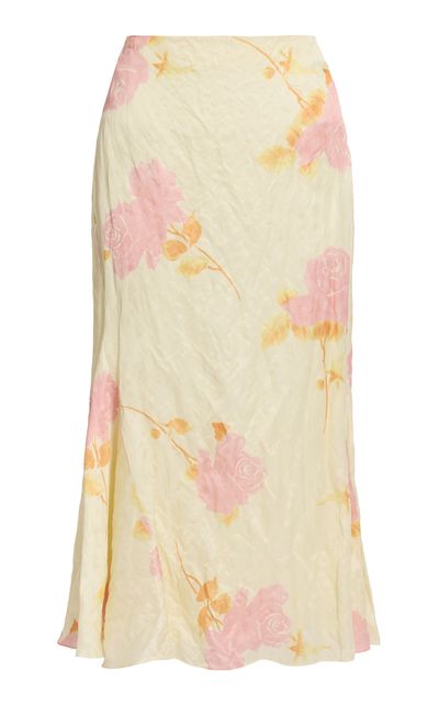 Erdem Erdem Floral Crushed Fluid Satin Maxi Skirt