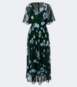 Erdem Erdem Floral draped silk voile midi dress