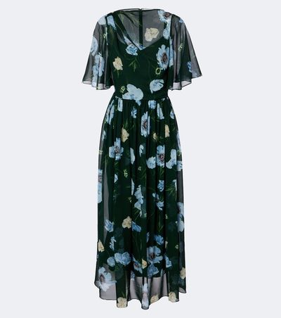 Erdem Erdem Floral draped silk voile midi dress