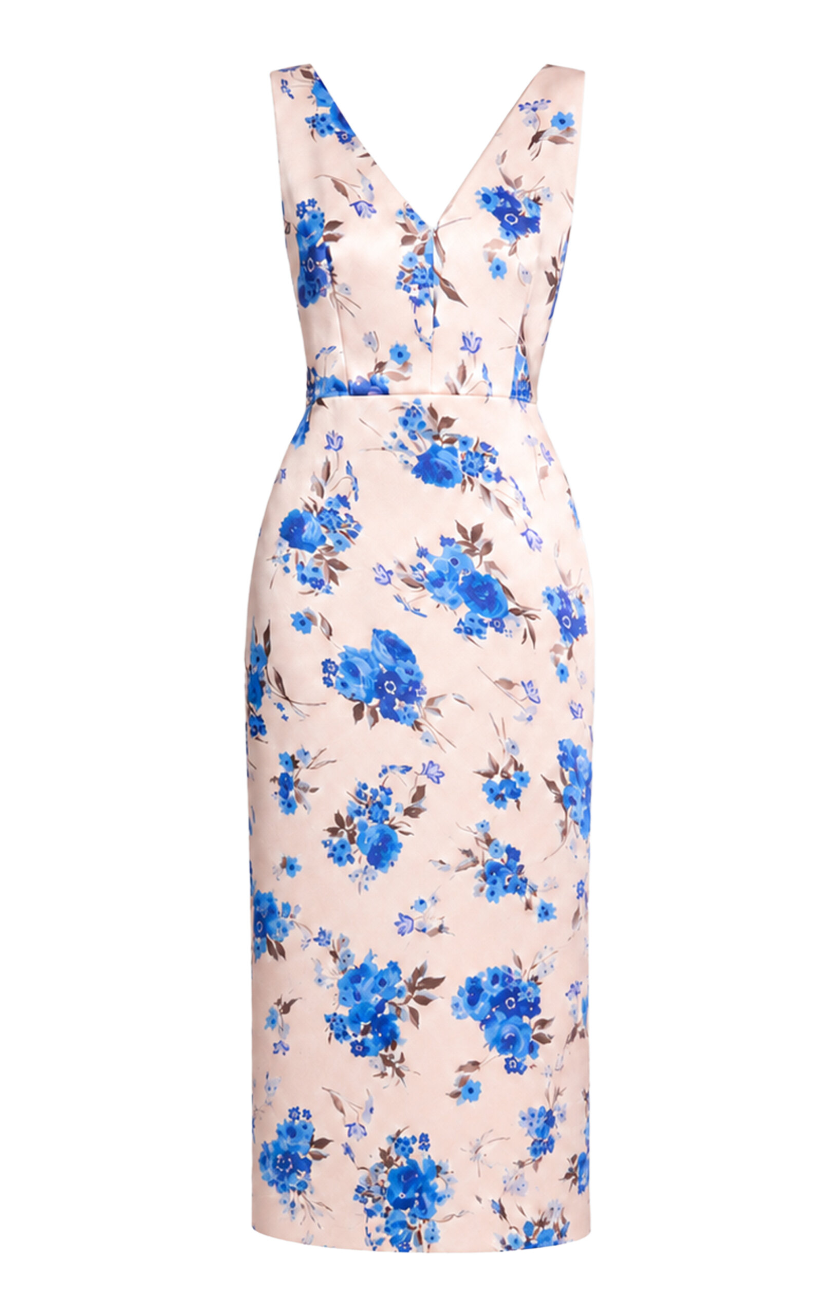 Erdem Erdem Floral Duchess Sleevless VNeck Midi Dress
