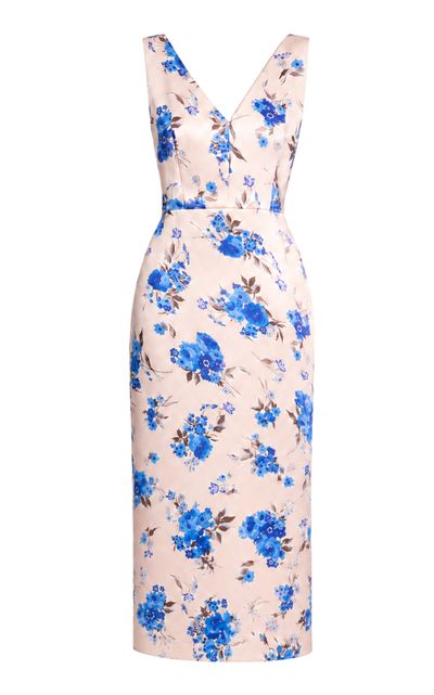 Erdem Erdem Floral Duchess Sleevless VNeck Midi Dress