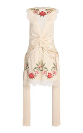Erdem Erdem Floral Embroidered Lace KneeLength Dress