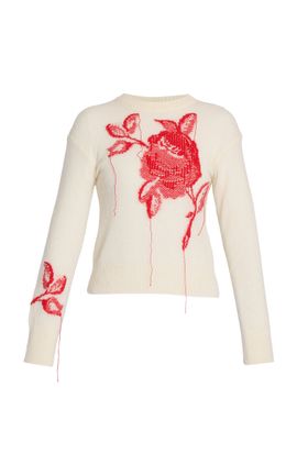 Erdem Erdem Floral Intarsia Alpaca Merino Sweater