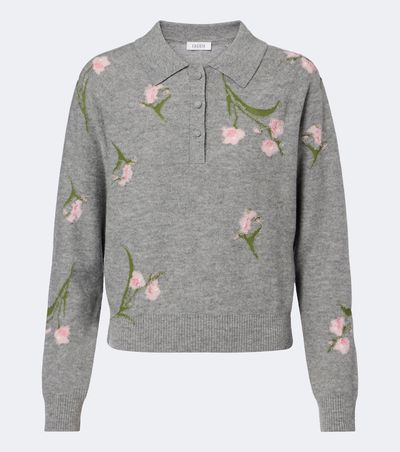 Erdem Erdem Floral intarsia wool polo sweater