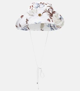 Erdem Erdem Floral linen-blend bucket hat