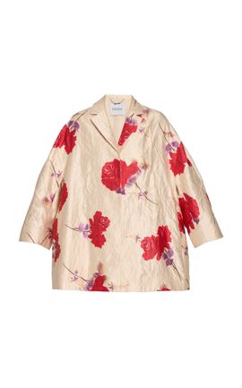 Erdem Erdem FloralPrinted Textured Satin Jacket