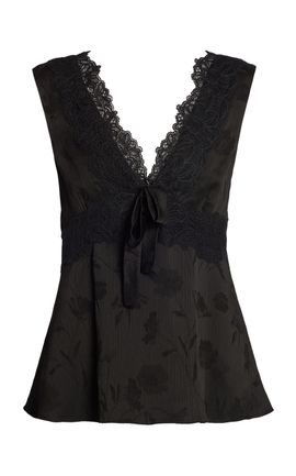 Erdem Erdem LaceTrimmed Creponne Top