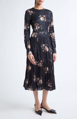 Erdem Erdem Margot Crushed Satin Midi Dress