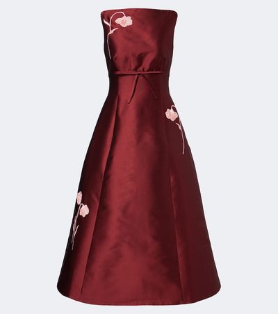 Erdem Erdem Mikado embroidered satin cocktail dress