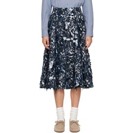 Erdem Erdem Navy A-Line Midi Skirt