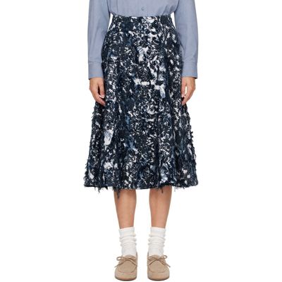 Erdem Erdem Navy A-Line Midi Skirt