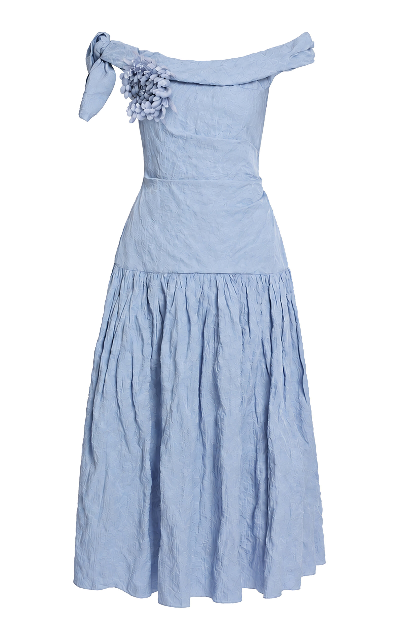 Erdem Erdem OffTheShoulder Crinkled CottonBlend Maxi Dress