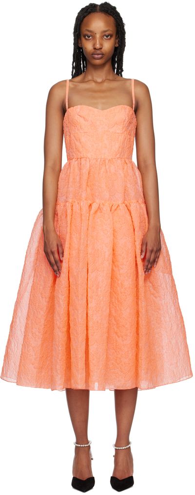 midi lace dress with sleeves Sweetheart Puff Sleeve Embroidered Midi Dress in White