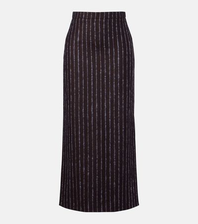 Erdem Erdem Pinstripe wool and mohair pencil skirt