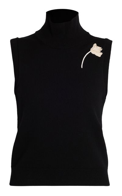 Erdem Erdem Ribbon Flower WoolCashmere Top