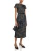 Erdem Erdem Salt & Pepper Mixed Media Short Sleeve Midi Dress - 1