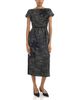 Erdem Erdem Salt & Pepper Mixed Media Short Sleeve Midi Dress - 2