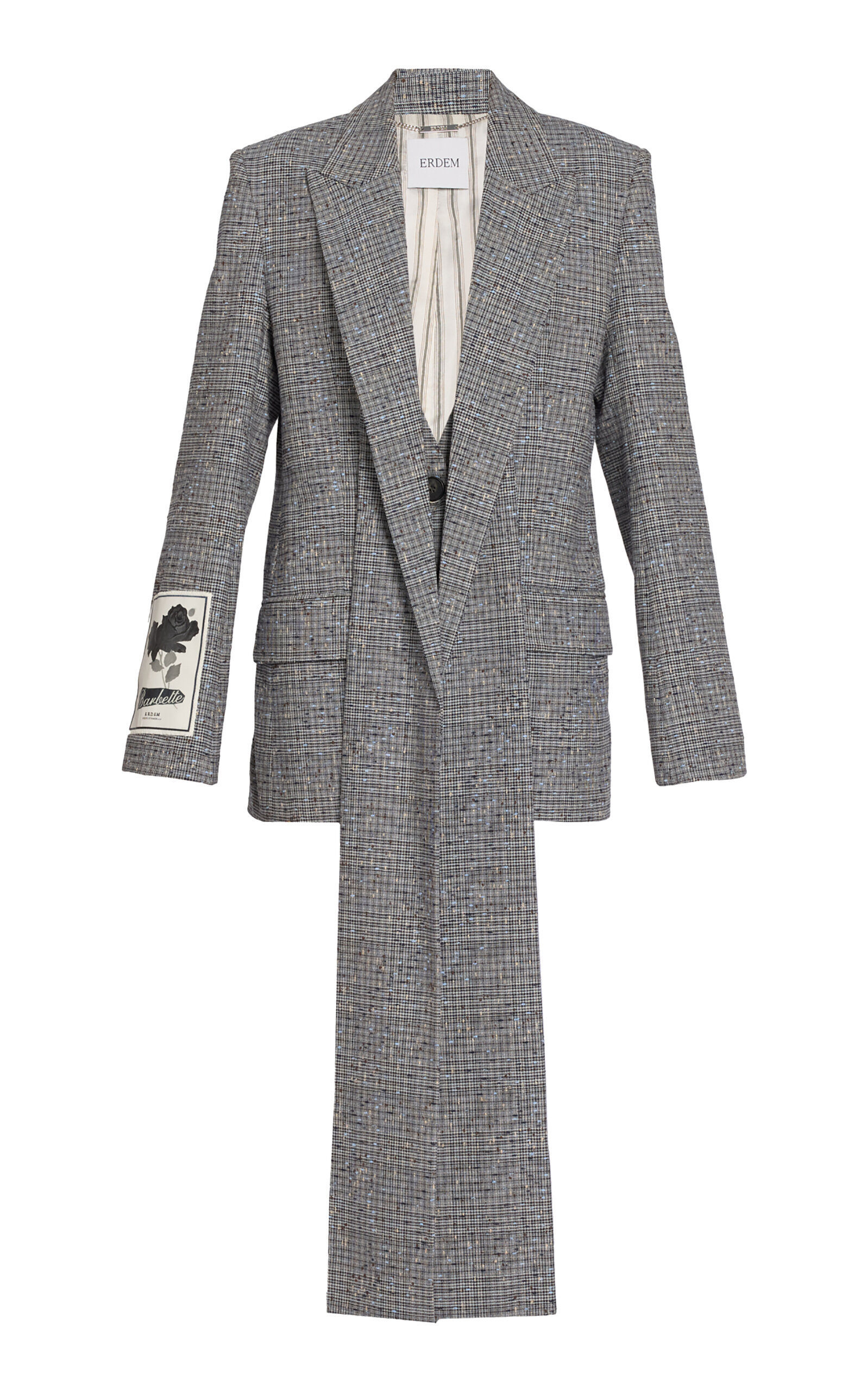 Erdem Erdem ScarfDetailed Donegal Check Jacket
